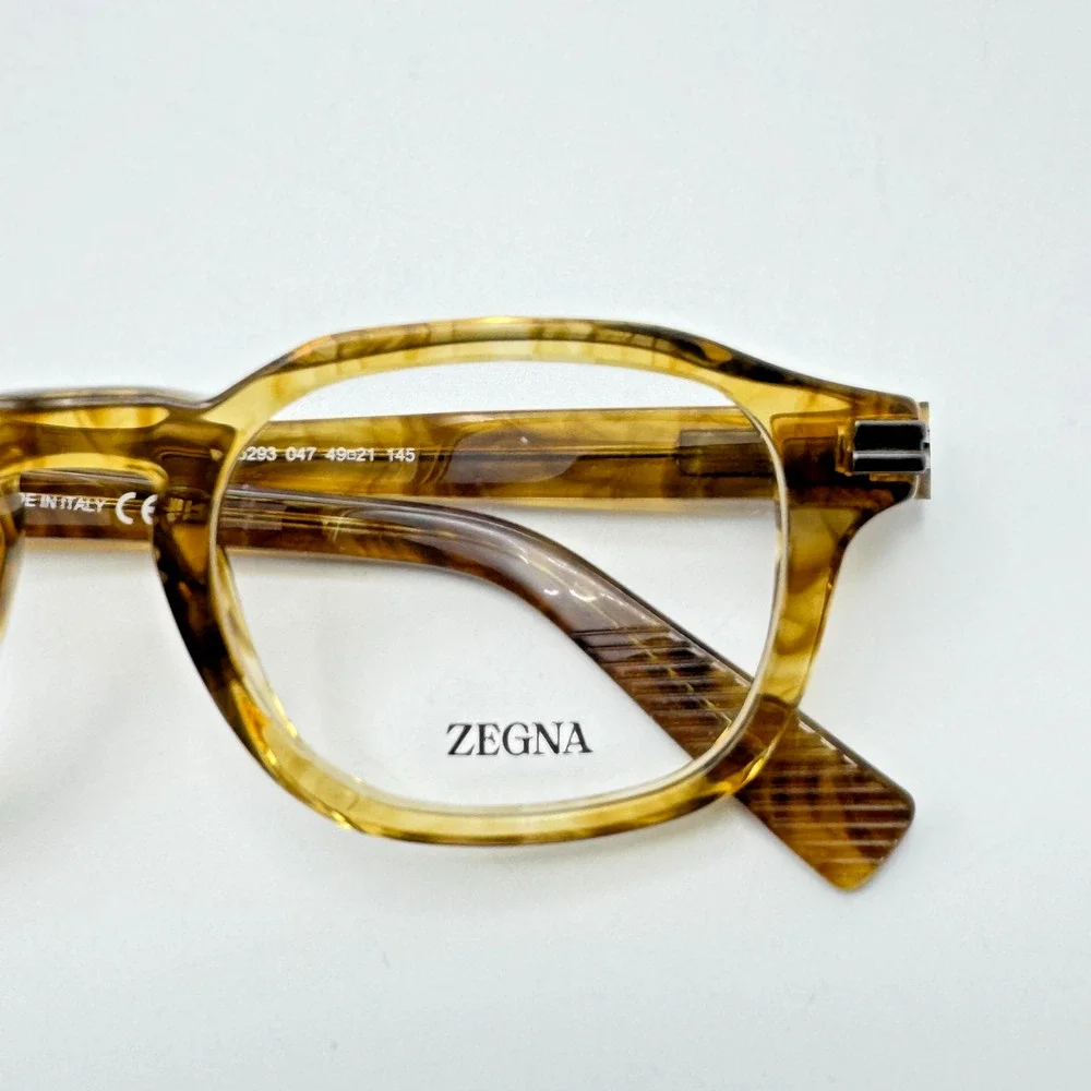 Ermenegildo Zegna Eyeglasses Frames EZ5293 047 Light Brown 49-21-145 Authentic